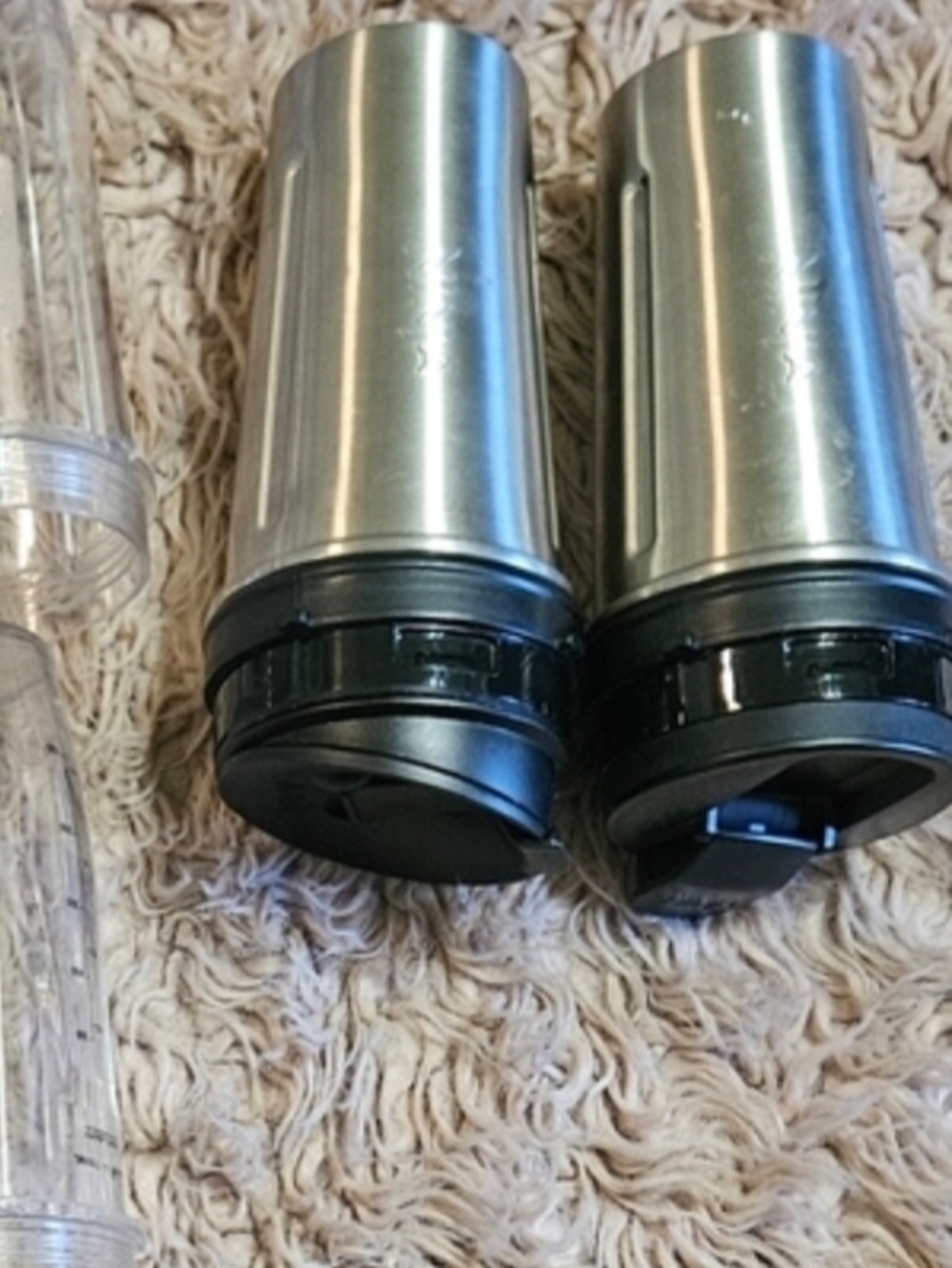 Stainless Steel Travel Mugs with Black Lids